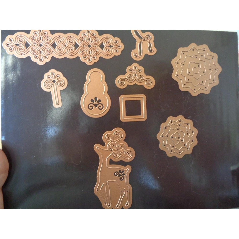 Spellbinders Sizzix Die Cut Emboss Stencil Lot of 9 Scrolls Reindeer Snowman